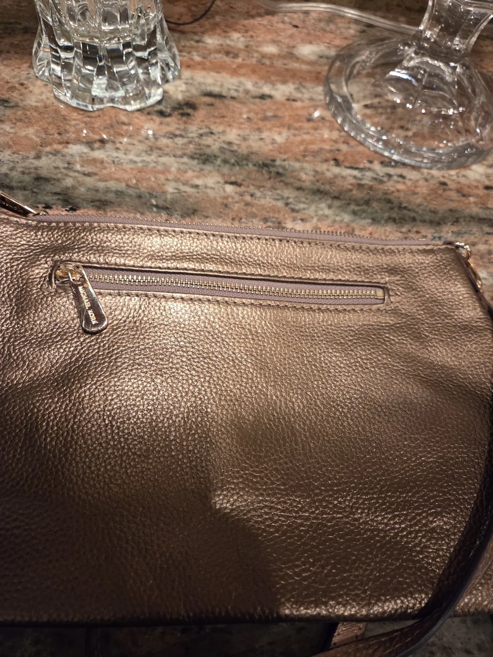 Michael Kors Women’s Metallic Crossbody Set - Bronze Gold & Rose Gold
